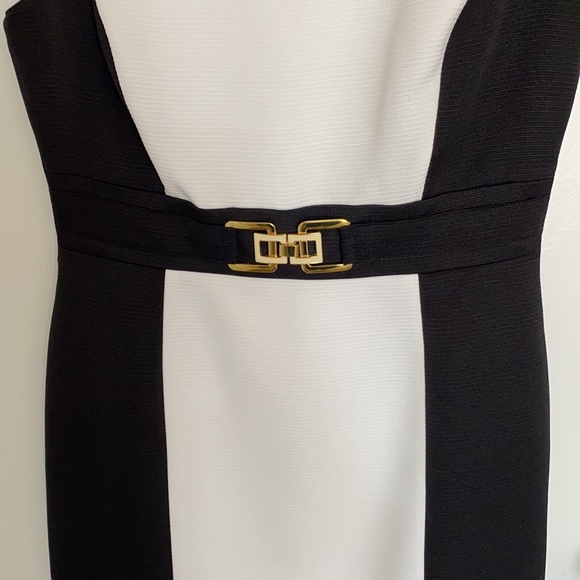 TAHARI-LEVIN STUDIO Slimming Navy/White Dress - Picture 3 of 7